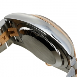 Pre Owned Rolex Black Diamonds 18K Rose Gold And Stainless Steel Datejust Automatic Women's Wristwatch 37MM