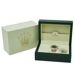 Pre Owned Rolex Black Diamonds 18K Rose Gold And Stainless Steel Datejust Automatic Women's Wristwatch 37MM