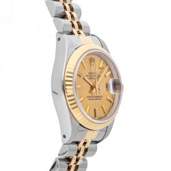 Pre Owned ساعة يد نسائية رولكس دايتجست 69173 ستانلس ستيل و ذهب أصفر عيار 18 شامبانيا 26 مم