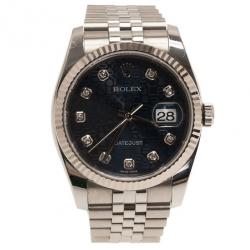 Pre Owned Rolex Blue Stainless Steel Datejust Women's Wristwatch 36MM