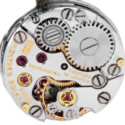 Pre Owned Rolex Silver Diamonds 14k Yellow Gold Vintage Cocktail Women's Wristwatch 17 MM