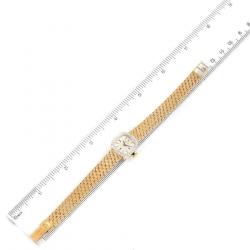 Pre Owned Rolex Silver Diamonds 14k Yellow Gold Vintage Cocktail Women's Wristwatch 17 MM