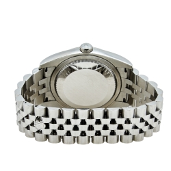 Pre Owned Rolex Silver Diamond 18k White Gold Stainless Steel Datejust 116234 Women's Wristwatch 36 mm
