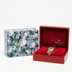 Pre Owned Rolex Champagne Diamonds 18K Yellow Gold Stainless Steel Datejust 69173 Women's Wristwatch 26 MM