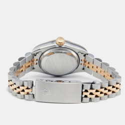 Pre Owned Rolex Champagne Diamonds 18K Yellow Gold Stainless Steel Datejust 69173 Women's Wristwatch 26 MM