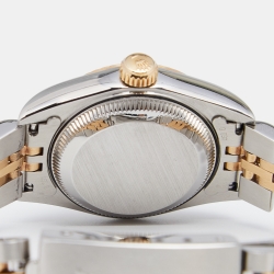 Pre Owned Rolex Champagne Diamonds 18K Yellow Gold Stainless Steel Datejust 69173 Women's Wristwatch 26 MM