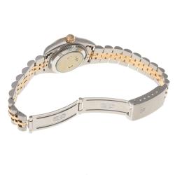 Pre Owned Rolex White Diamond 18k Yellow Gold And Stainless Steel Datejust 69173G Automatic Women's Wristwatch 26 mm
