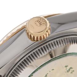 Pre Owned Rolex White Diamond 18k Yellow Gold And Stainless Steel Datejust 69173G Automatic Women's Wristwatch 26 mm