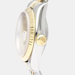 Pre Owned Rolex Champagne 18k Yellow Gold And Stainless Steel Datejust 69173 Automatic Women's Wristwatch 26 mm