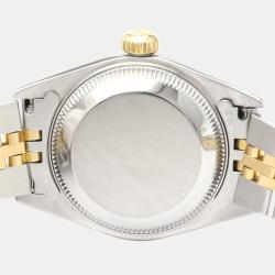 Pre Owned Rolex Champagne 18k Yellow Gold And Stainless Steel Datejust 69173 Automatic Women's Wristwatch 26 mm
