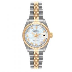 Rolex Mother of Pearl 18k Yellow Gold And Stainless Steel Datejust 69173 Automatic Women's Wristwatch 26 mm