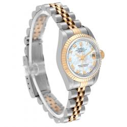 Rolex Mother of Pearl 18k Yellow Gold And Stainless Steel Datejust 69173 Automatic Women's Wristwatch 26 mm