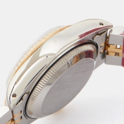 مملوكة مسبقًا Rolex Ivory 18K Yellow Gold And Stainless Steel Datejust 69173 Automatic Women's Wristwatch 26 mm