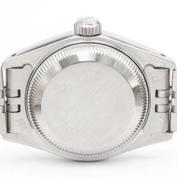 Pre Owned Rolex Silver Diamond 18k White Gold And Stainless Steel Datejust 69174 Automatic Women's Wristwatch 26 mm