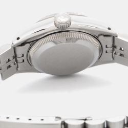 Pre Owned Rolex Silver 18K White Gold Stainless Steel Diamond Datejust 69174 Women's Wristwatch 26 mm