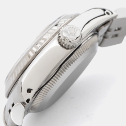 Pre Owned Rolex Silver 18K White Gold Stainless Steel Diamond Datejust 69174 Women's Wristwatch 26 mm