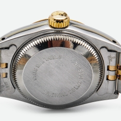 Pre Owned Rolex Champagne Diamonds 18K Yellow Gold Stainless Steel Datejust 69173 Women's Wristwatch 26 mm