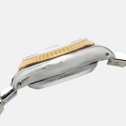 Pre Owned Rolex Champagne Diamonds 18K Yellow Gold Stainless Steel Datejust 69173 Women's Wristwatch 26 mm