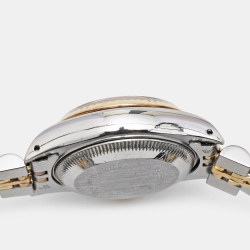 Pre Owned Rolex Champagne 18K Yellow Gold And Stainless Steel Datejust 69173 Women's Wristwatch 26 mm