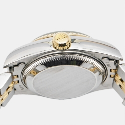 Pre Owned Rolex Champagne 18K Yellow Gold Stainless Steel Diamond Datejust 79173 Women's Wristwatch 26 mm