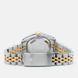 Pre Owned Rolex Champagne 18k Yellow Gold Stainless Steel Datejust 69173 Women's Wristwatch 26 mm