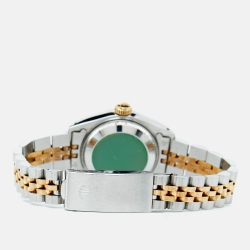 Pre Owned Rolex Champagne Diamond 18K Yellow Gold Stainless Steel Datejust 69173 Women's Wristwatch 26 mm