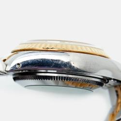 Pre Owned Rolex Champagne Diamond 18K Yellow Gold Stainless Steel Datejust 69173 Women's Wristwatch 26 mm