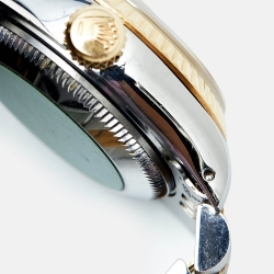 Pre Owned Rolex Champagne Diamond 18K Yellow Gold Stainless Steel Datejust 69173 Women's Wristwatch 26 mm