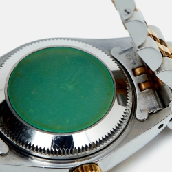 Pre Owned Rolex Champagne Diamond 18K Yellow Gold Stainless Steel Datejust 69173 Women's Wristwatch 26 mm