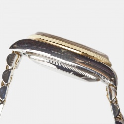 Pre Owned Rolex Champagne Diamond 18K Yellow Gold Stainless Steel Datejust 16233 Unisex Wristwatch 36 mm