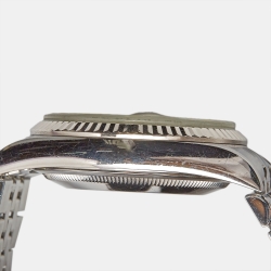 Pre Owned Rolex White 18K White Gold Stainless Steel Datejust 16234 Men's Wristwatch 36 mm