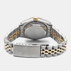 مملوكة مسبقًا Rolex Champagne 18K Yellow Gold Stainless Steel Datejust 69173 Women's Wristwatch 26 mm