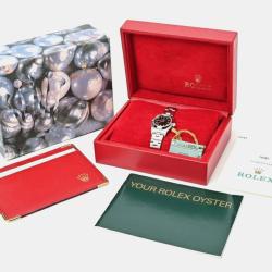 Pre Owned Rolex Black Stainless Steel Oyster Perpetual 76080 Automatic Women's Wristwatch 24 mm