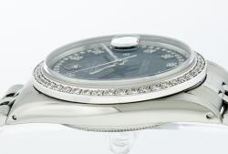 مملوكة مسبقًا Rolex Black Diamonds and Stainless Steel Datejust Women's Wristwatch 36MM