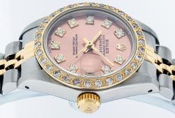 مملوكة مسبقًا Rolex Pink Diamonds 18K Yellow Gold and Stainless Steel Datejust Women's Wristwatch 26MM