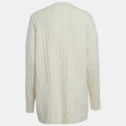 Ronny Kobo Cream Cable Knit Cardigan S
