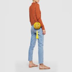 Rosantica Yellow Half-Ball Beaded Crossbody Bag One Size
