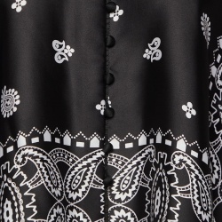 Pre Owned Sacai Black Paisley Print Satin Oversized Blouse S