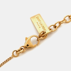 Saint Laurent Paris Gold Tone Opyum Charm Bracelet