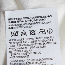 Pre Owned قميص سان لوران باريس حرير أبيض بأزرار أمامية مقاس كبير - لارج