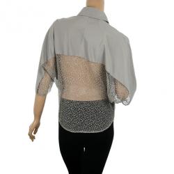 Pre Owned Saint Laurent Paris Poncho Crochet Back Shirt S