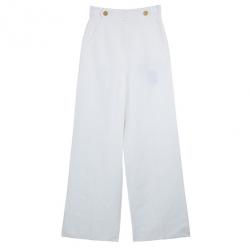 Pre Owned Saint Laurent Paris White Palazzo Pants M