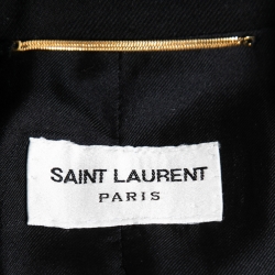 Saint Laurent Black Wool Single Breasted Blazer L