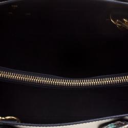 Pre Owned Saint Laurent Paris Black Leather and Python Small Classic Sac De Jour Tote
