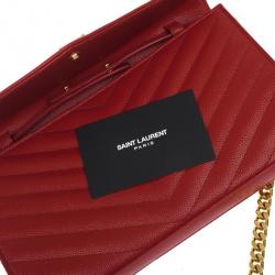 مملوكة مسبقًا Yves Saint Laurent Red Cassandre Large Quilted Shoulder Bag