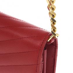 مملوكة مسبقًا Yves Saint Laurent Red Cassandre Large Quilted Shoulder Bag