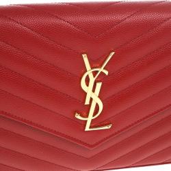مملوكة مسبقًا Yves Saint Laurent Red Cassandre Large Quilted Shoulder Bag