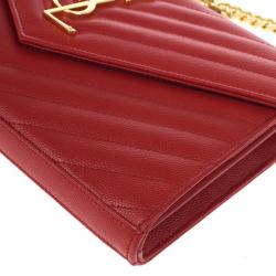 مملوكة مسبقًا Yves Saint Laurent Red Cassandre Large Quilted Shoulder Bag