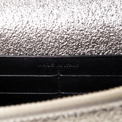 Pre Owned Saint Laurent Gold Crackled Leather Kate Tassel Wallet on Chain