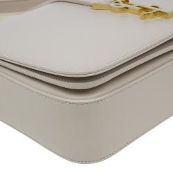 مملوكة مسبقًا حقيبة سانت لوران جلد العجل بيج مونوجرام يونفيرستي وسط بقلاب